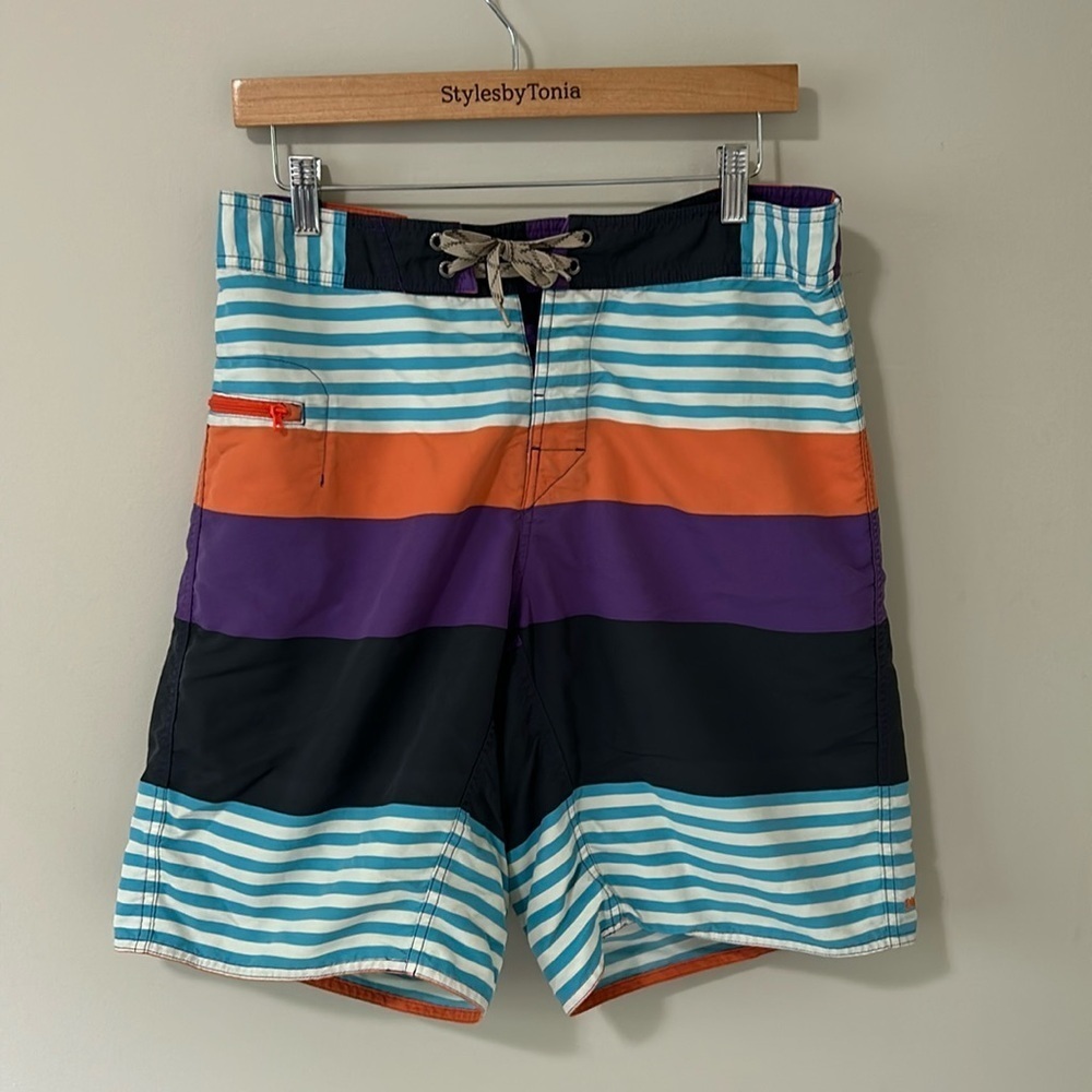 Patagonia Men’s Wavefarer Board Shorts Swim Trunks Multicolor Purple Teal 32